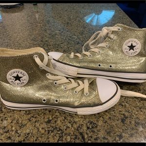Used gold glitter sz 4.5 converse